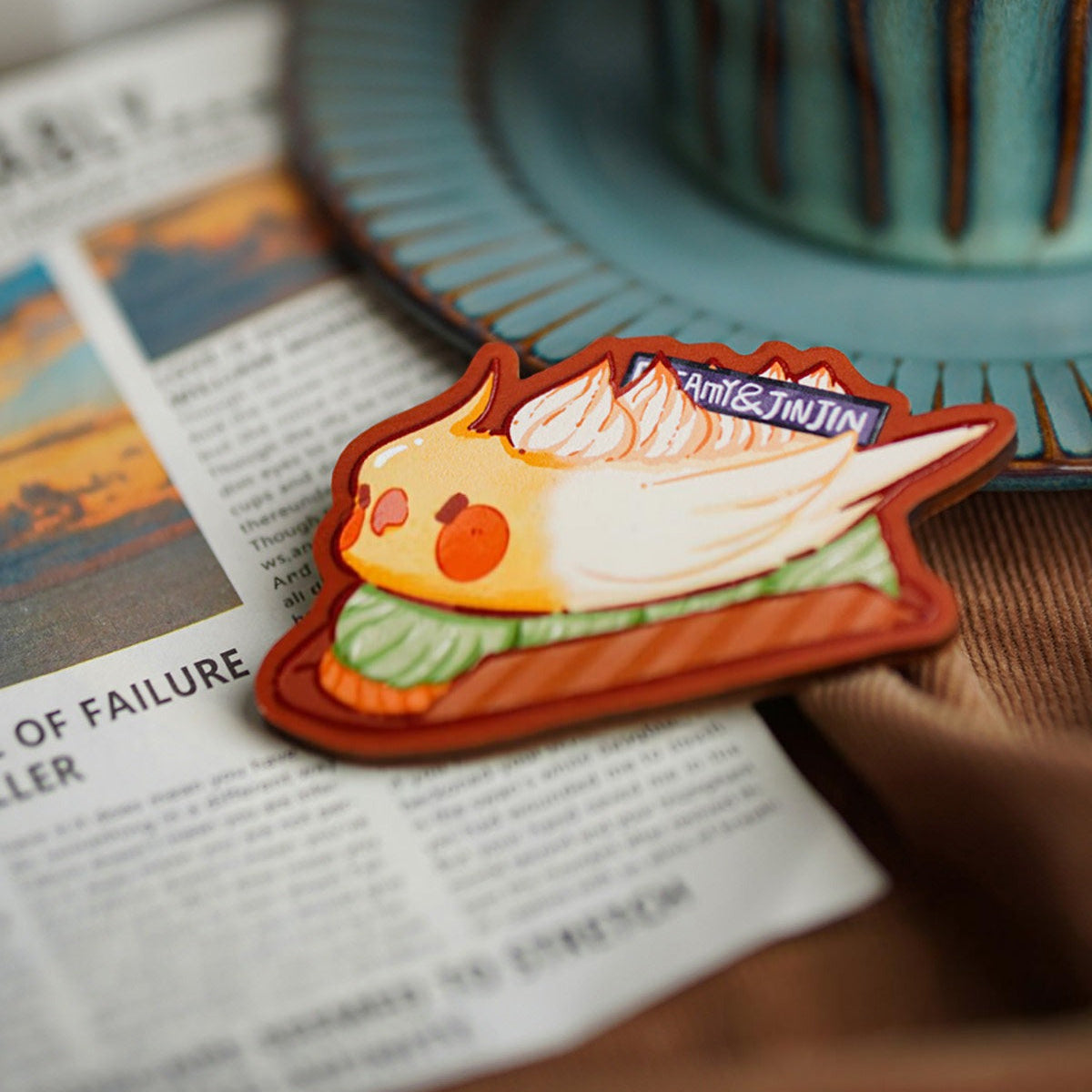 Wooden Parrot Fridge Magnet